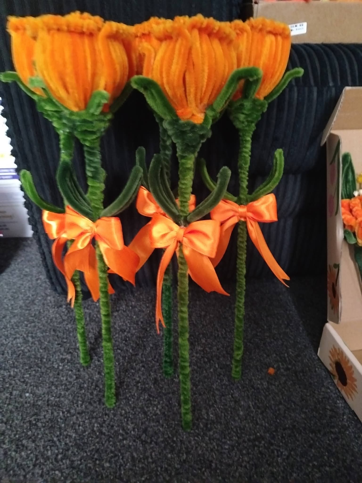 Orange Roses with Ribbon